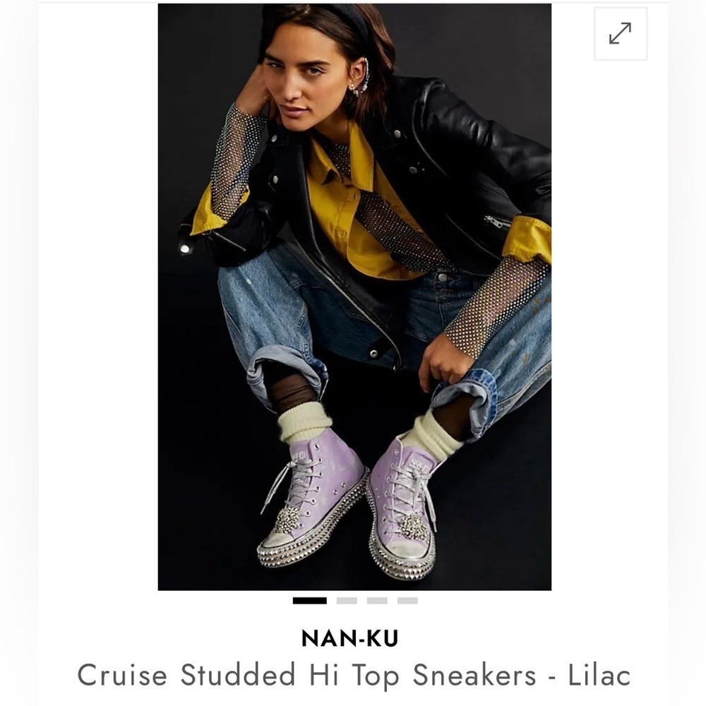 Free People x Nan-Ku Cruise Studded High Top Sneakers Size 9 NIB - Picture 2 of 16